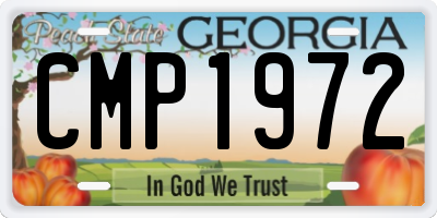 GA license plate CMP1972
