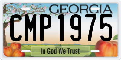 GA license plate CMP1975