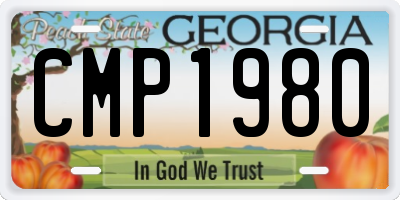 GA license plate CMP1980