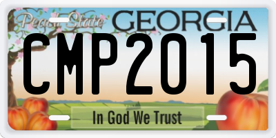 GA license plate CMP2015