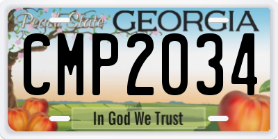 GA license plate CMP2034