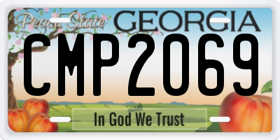 GA license plate CMP2069