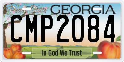 GA license plate CMP2084