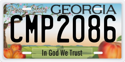 GA license plate CMP2086