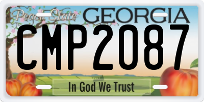 GA license plate CMP2087