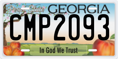 GA license plate CMP2093