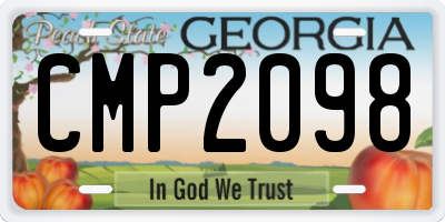 GA license plate CMP2098