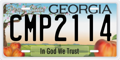 GA license plate CMP2114