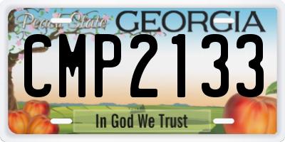 GA license plate CMP2133