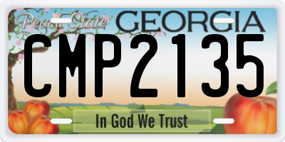 GA license plate CMP2135