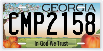 GA license plate CMP2158