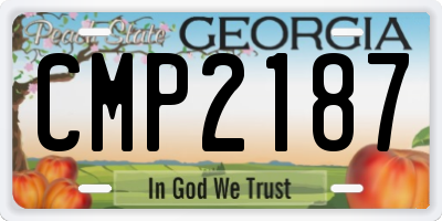 GA license plate CMP2187