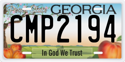 GA license plate CMP2194