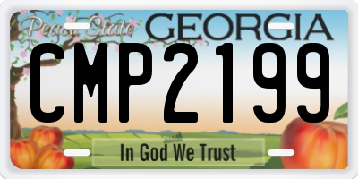 GA license plate CMP2199