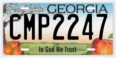 GA license plate CMP2247