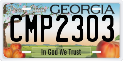GA license plate CMP2303