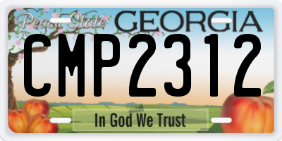 GA license plate CMP2312