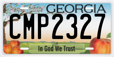 GA license plate CMP2327