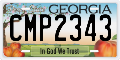 GA license plate CMP2343