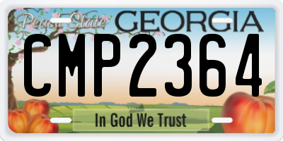 GA license plate CMP2364