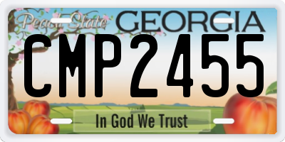 GA license plate CMP2455