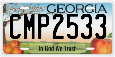 GA license plate CMP2533
