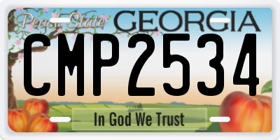 GA license plate CMP2534