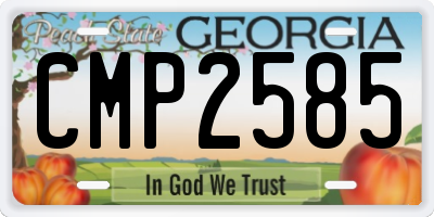 GA license plate CMP2585
