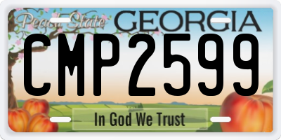 GA license plate CMP2599