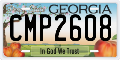 GA license plate CMP2608