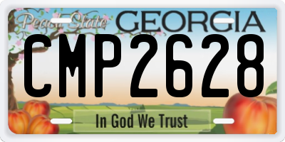 GA license plate CMP2628