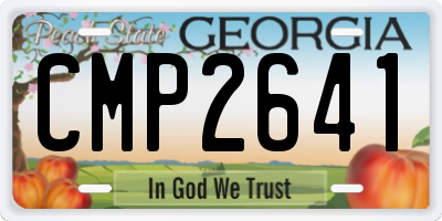GA license plate CMP2641