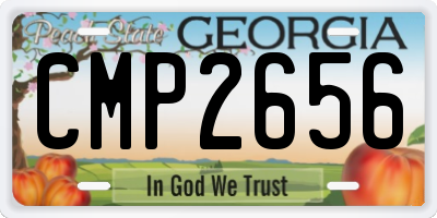 GA license plate CMP2656