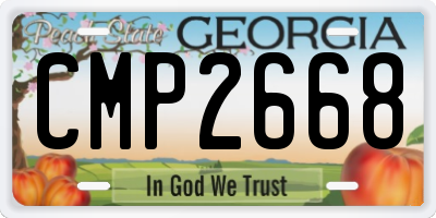 GA license plate CMP2668