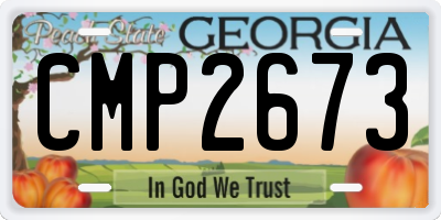 GA license plate CMP2673