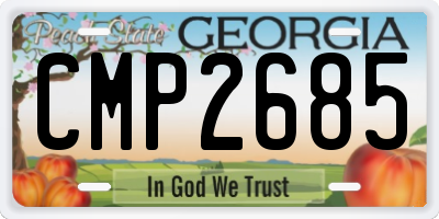 GA license plate CMP2685
