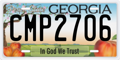 GA license plate CMP2706