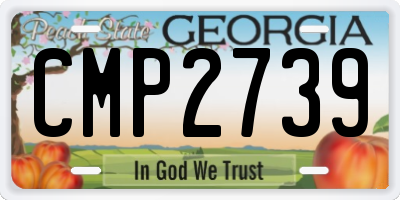 GA license plate CMP2739