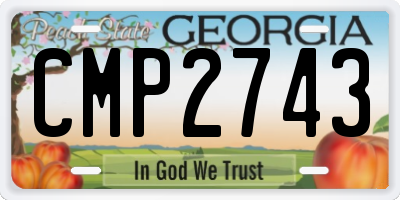 GA license plate CMP2743