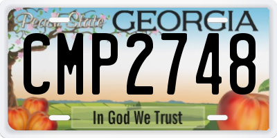 GA license plate CMP2748