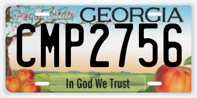 GA license plate CMP2756
