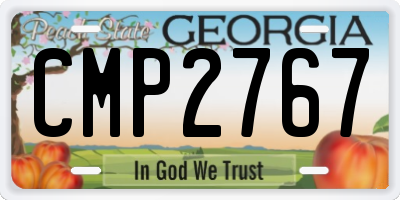 GA license plate CMP2767