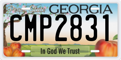 GA license plate CMP2831