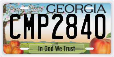 GA license plate CMP2840