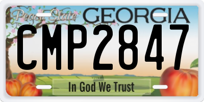 GA license plate CMP2847