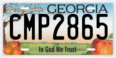 GA license plate CMP2865