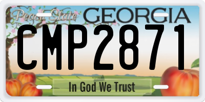 GA license plate CMP2871