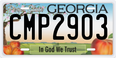 GA license plate CMP2903
