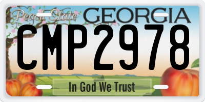 GA license plate CMP2978
