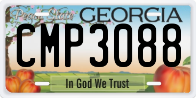 GA license plate CMP3088